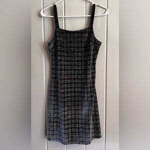 Altar'd State Black and White Plaid Mini Dress